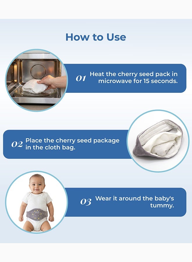 Babyjem - Baby Colic Relief Belt with Natural Cherry Seeds - Grey - Image 4